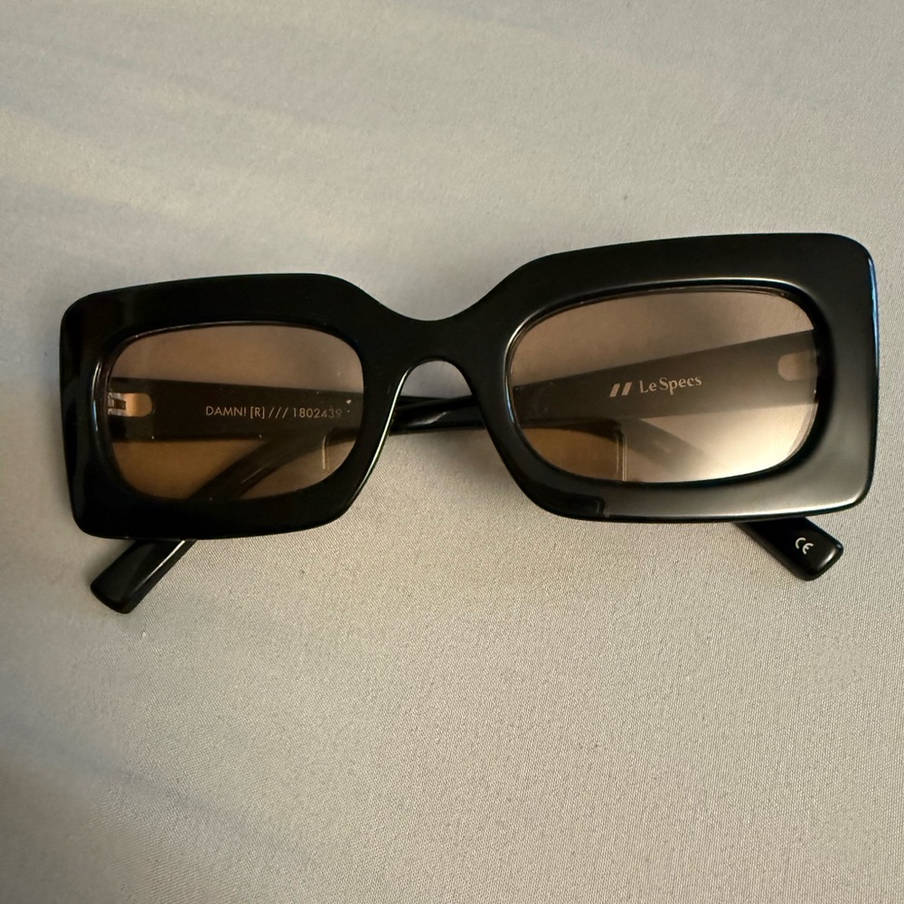 Le Specs Black Rectangular Sunglasses - image 1